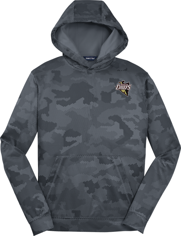 Mercer Chiefs Youth Sport-Wick CamoHex Fleece Hooded Pullover