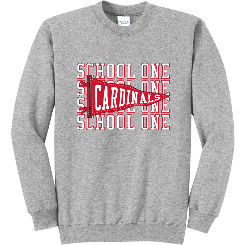 School One Elementary Adult Pennant Fleece Crewneck Sweatshirt