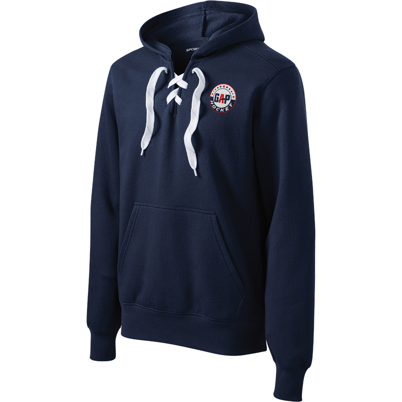 GAP Hockey Lace Up Pullover Hooded Sweatshirt